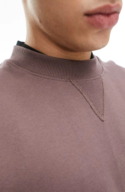 Shop Asos Design Oversize Heavyweight Cotton Sweatshirt In Brown