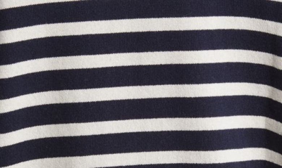 Shop Apc Pull Matthew Stripe Recycled Cashmere & Cotton Crewneck Sweater In Iak Dark Navy