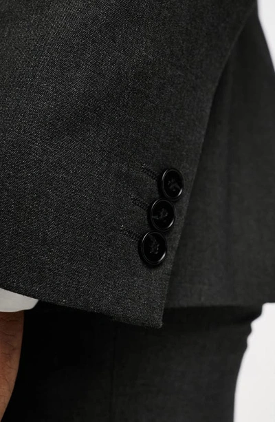Shop Asos Design Slim Fit Suit Jacket In Charcoal