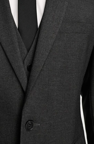 Shop Asos Design Slim Fit Suit Jacket In Charcoal