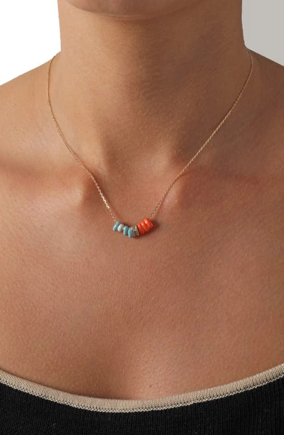 Shop Adina Reyter Baguette Diamond Necklace In Gold/ Orange/ Blue Multi