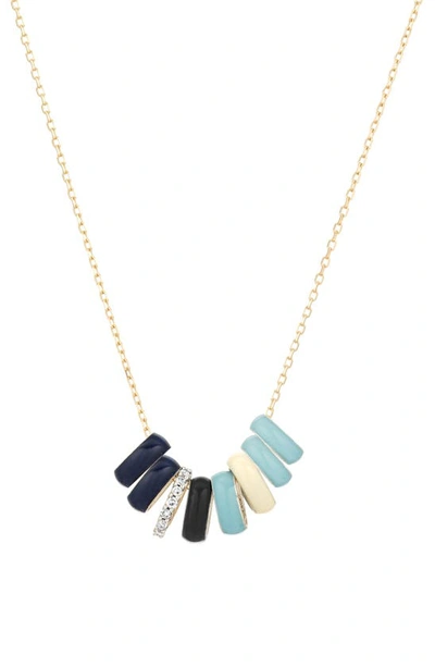 Shop Adina Reyter Pavé Diamond Necklace In Gold/ Blue Multi