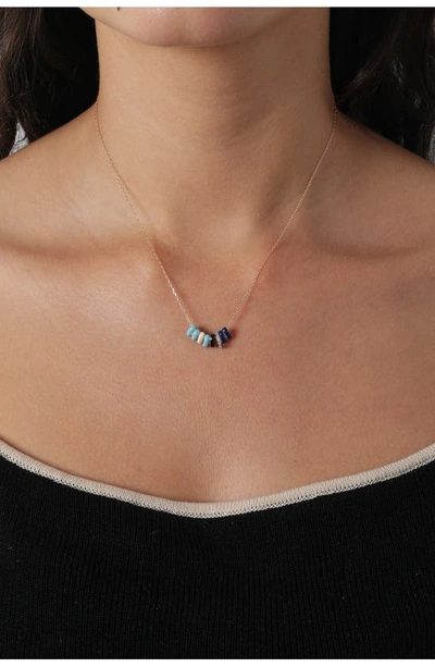 Shop Adina Reyter Pavé Diamond Necklace In Gold/ Blue Multi