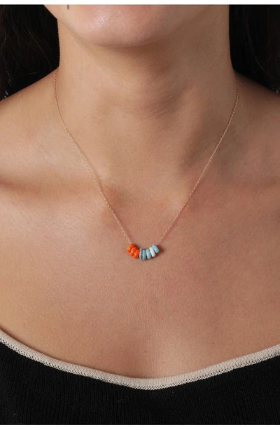Shop Adina Reyter Pavé Diamond Necklace In Gold/ Orange/ Blue Multi
