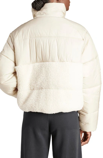 Shop Adidas Originals Court Polar Puffer Jacket In Wonder Beige