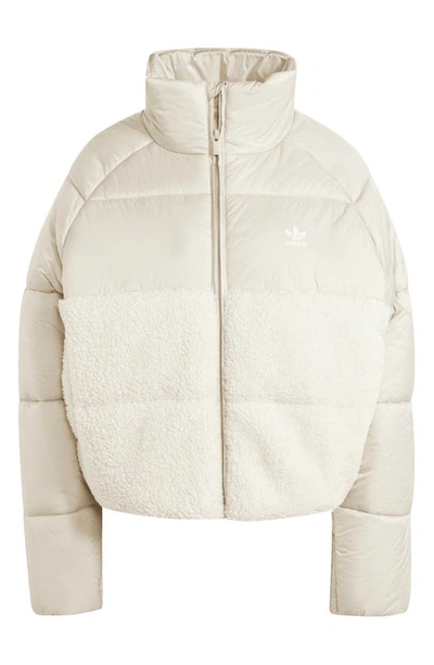 Shop Adidas Originals Court Polar Puffer Jacket In Wonder Beige