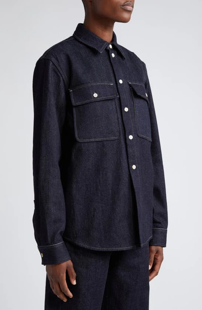 Shop Jil Sander Oversize Denim Workwear Shirt In Deft Blue