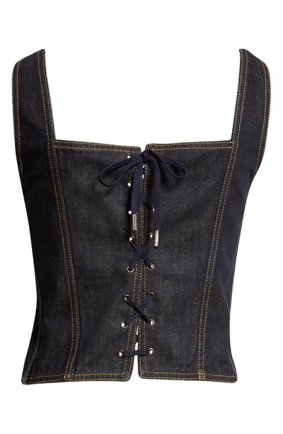 Shop Jean Paul Gaultier Denim Bustier Top In Indigo