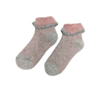Shop Joya 10-13 Kids Cuff Socks Grey & Pink Stripe