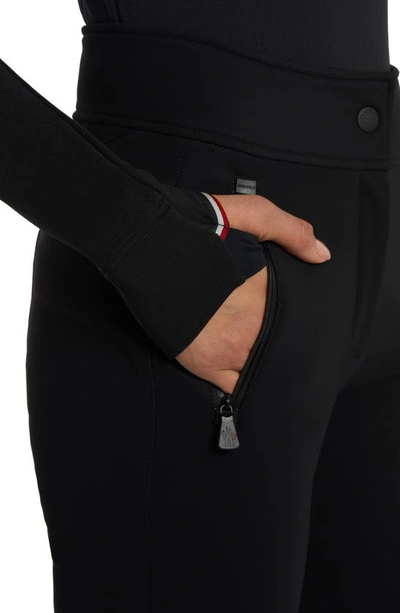 Shop Moncler Crop Flare Active Pants In Black