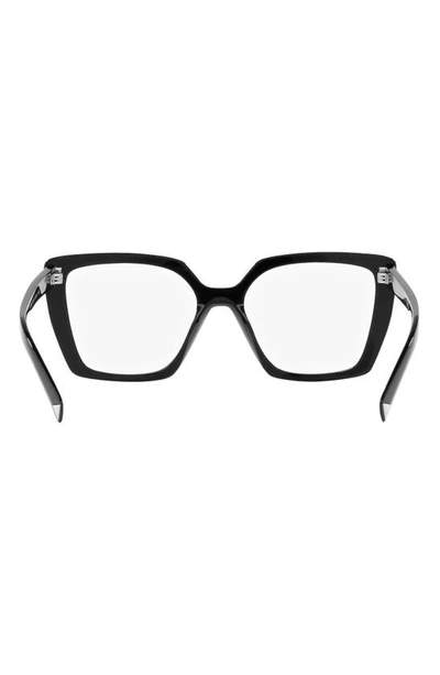 Prada 53mm Square Optical Glasses In Black