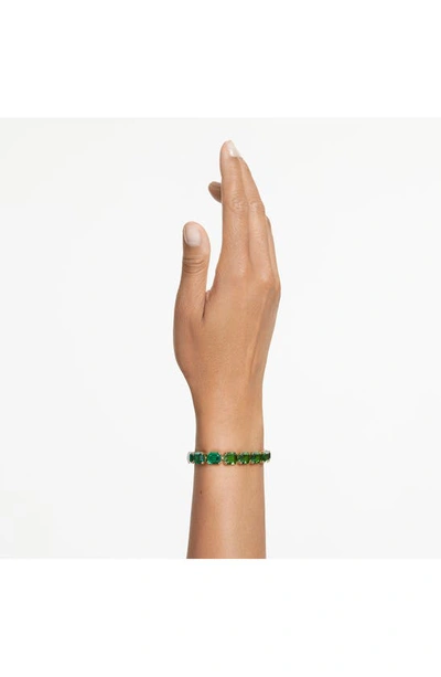 Shop Swarovski Millenia Octagon Cut Crystal Bracelet In Green