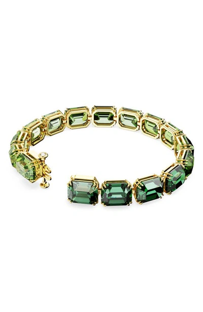 Shop Swarovski Millenia Octagon Cut Crystal Bracelet In Green