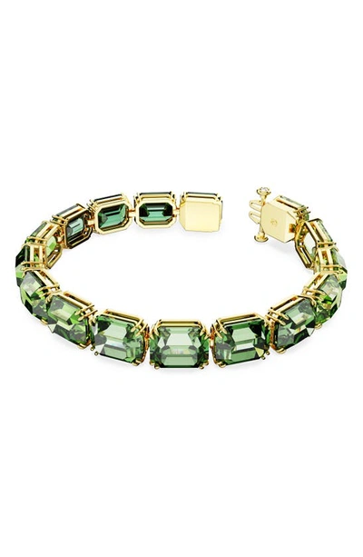 Shop Swarovski Millenia Octagon Cut Crystal Bracelet In Green