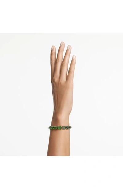 Shop Swarovski Millenia Octagon Cut Crystal Bracelet In Green