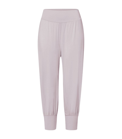 Shop Hanro Yoga Jersey Cropped Trousers In Grey