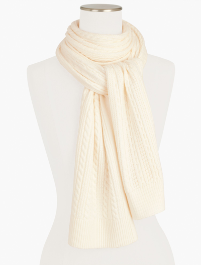 Shop Talbots Cable Knit Scarf - Ivory - 001
