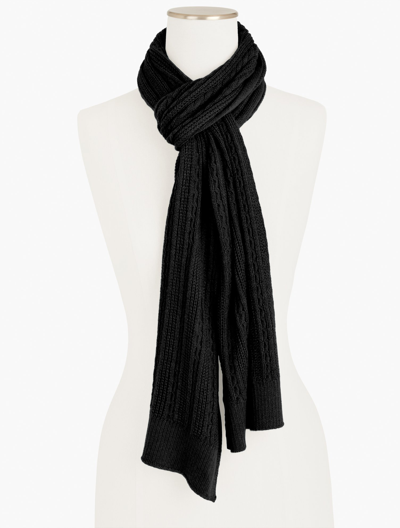 Shop Talbots Cable Knit Scarf - Black - 001