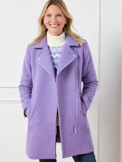 Shop Talbots Petite - Natalia Moto Coat - Violet Heather - 2