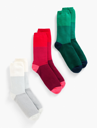 Shop Talbots Colorblock 3-pack Socks - Red - 001