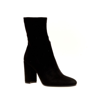 Shop Strategia Black Suede Stretch Ankle Boot