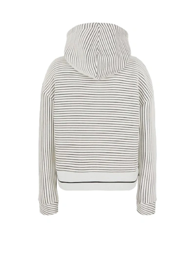 Shop Armani Exchange White Striped Sweatshirt