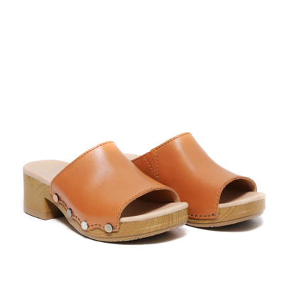 Shop Dansko Tan Leather Giana Clog Sandal In Brown