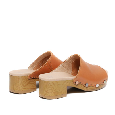 Shop Dansko Tan Leather Giana Clog Sandal In Brown