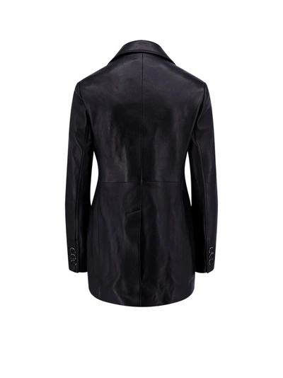 Shop Durazzi Milano Tailored Leather Blazer In Black
