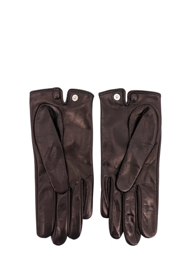 Shop Durazzi Milano Black Leather Gloves