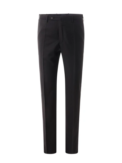 Shop Incotex Virgin Wool Trouser In Black