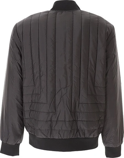 Shop Emporio Armani Black Bomber Jacket In Grey