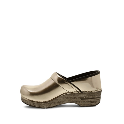 Dansko Gold Leather Clog In Gold
