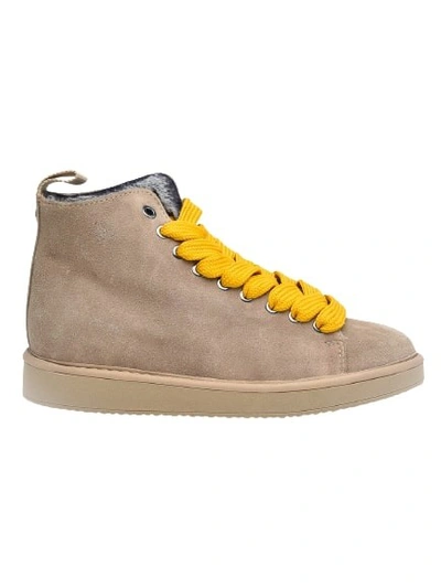 Shop Pànchic Beige And Yellow Suede Ankle Boot In Pink