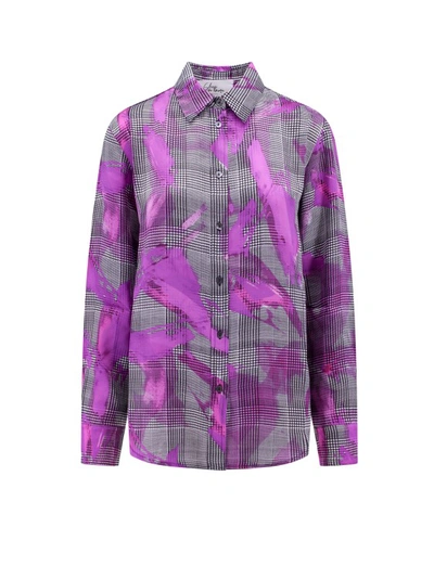 Shop Sleep No More Silk Pajamas Shirt In Purple