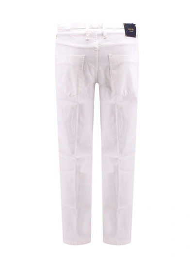 Shop Incotex White Stretch Cotton Trouser In Purple