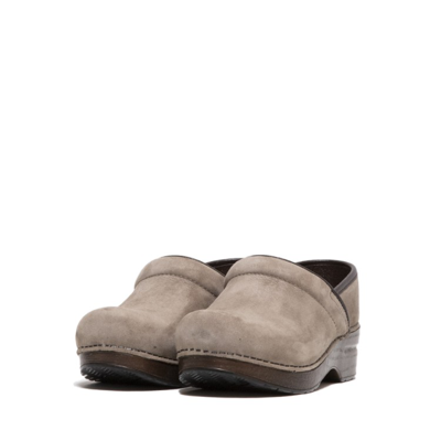 Dansko Classic Clog In Dove-grey Nubuck Leather In Grey