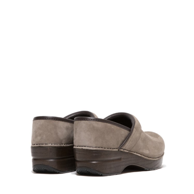 Dansko Classic Clog In Dove-grey Nubuck Leather In Grey