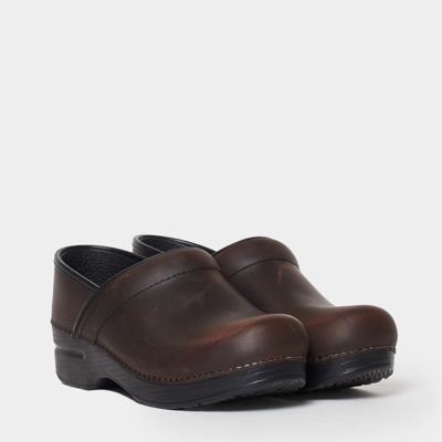 Dansko Classic Antique Brown Leather Clog In Brown
