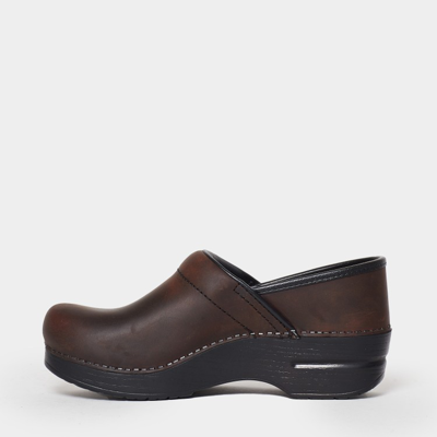 Dansko Classic Antique Brown Leather Clog In Brown