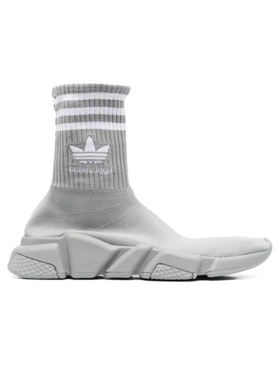 Shop Balenciaga X Adidas Speed 2.0 Lt Sock Sneakers In Grey