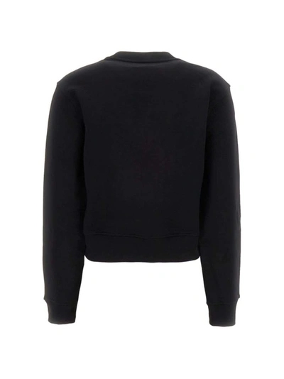 Shop Moschino Black Cropped Sweatshirt