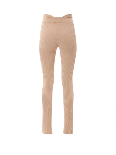 Shop Andreädamo Ribbed Knit Trouser In Neutrals