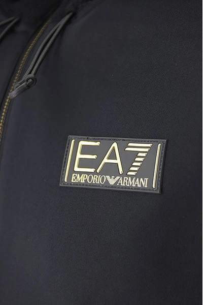 Shop Emporio Armani Black Zip Closure Sweatshirt