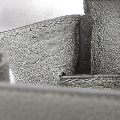 Shop Hermes Hermès Birkin 30 Grey Leather Handbag ()
