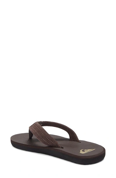 Shop Quiksilver Kids' Carver Flip Flop In Brown