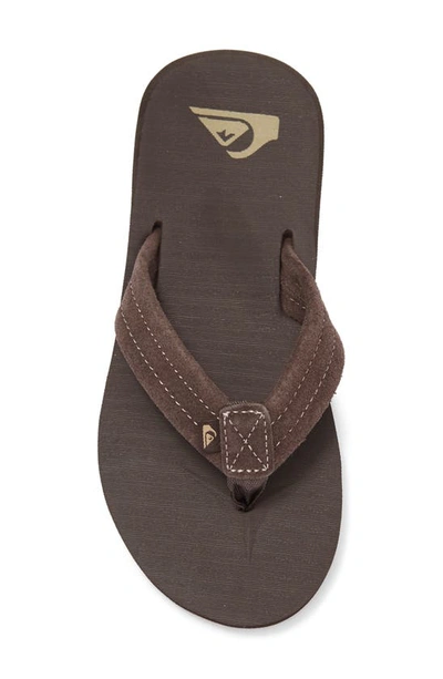 Shop Quiksilver Kids' Carver Flip Flop In Brown