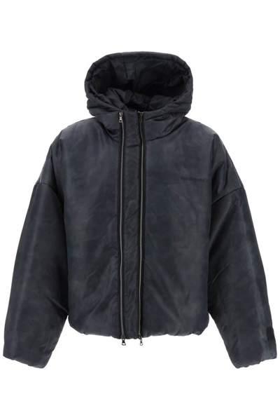 Shop Y/project Double Collar Drop Shoulder Puffer Jacket In Black