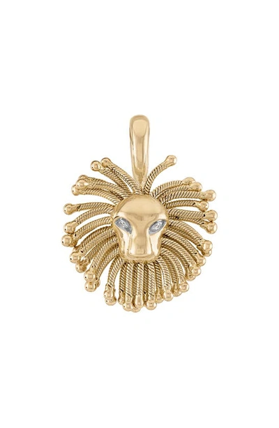 Shop Eden Presley Baby Lion Roar Diamond Pendant In Gold