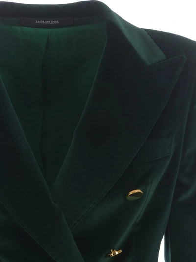 Shop Tagliatore Double-breasted Jacket  "j-alicya" In Verde Scuro